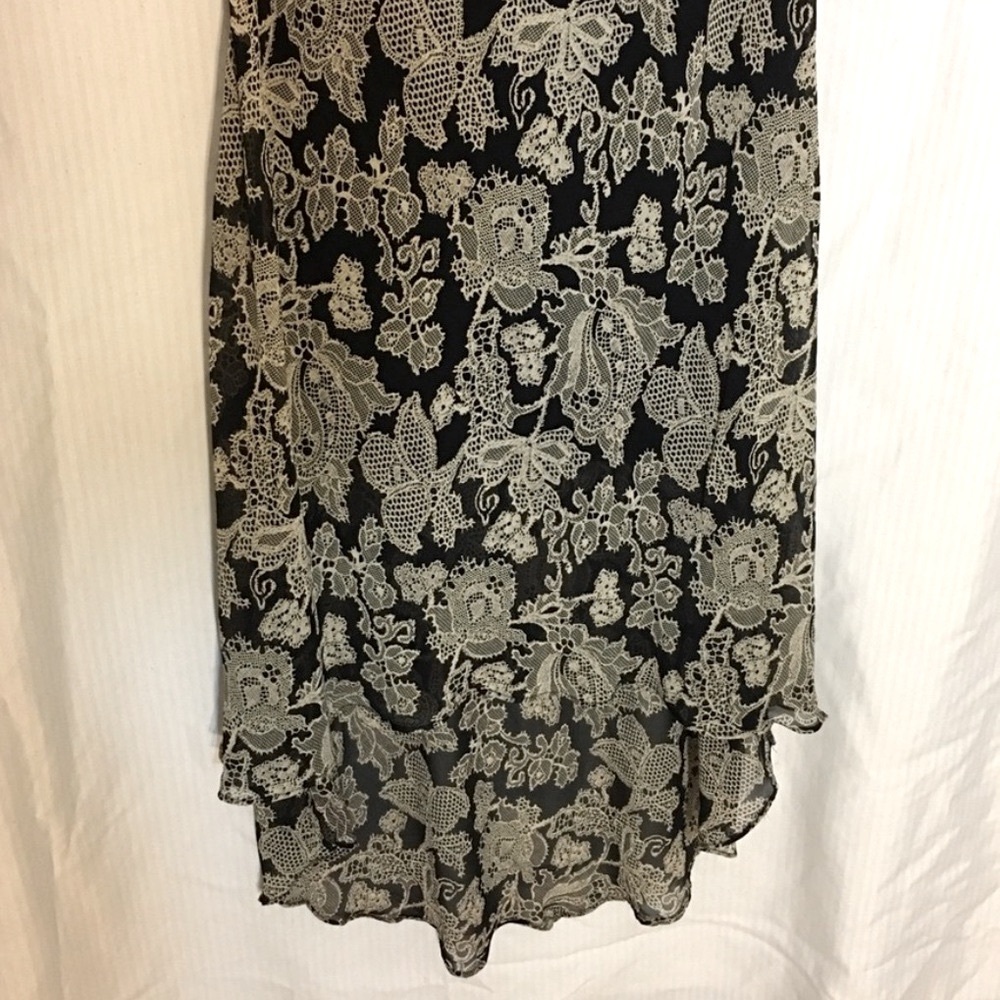 NWT Black Jessica Howard Hi-Lo Lace Patterned Maxi Dress Size 14 - Picture 5 of 8